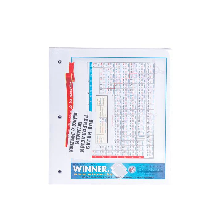 HOJAS DE CARPETA 3 PERF.TIPO WINNER X 500HJS