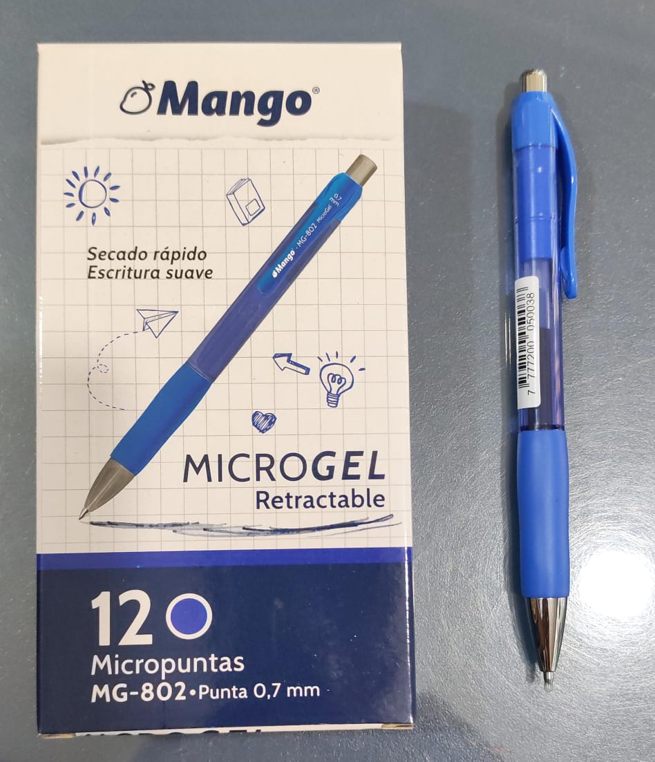 MICROPUNTA MG-802 PUNTA 0.7 MM  MICRO GEL RETRACTABLE