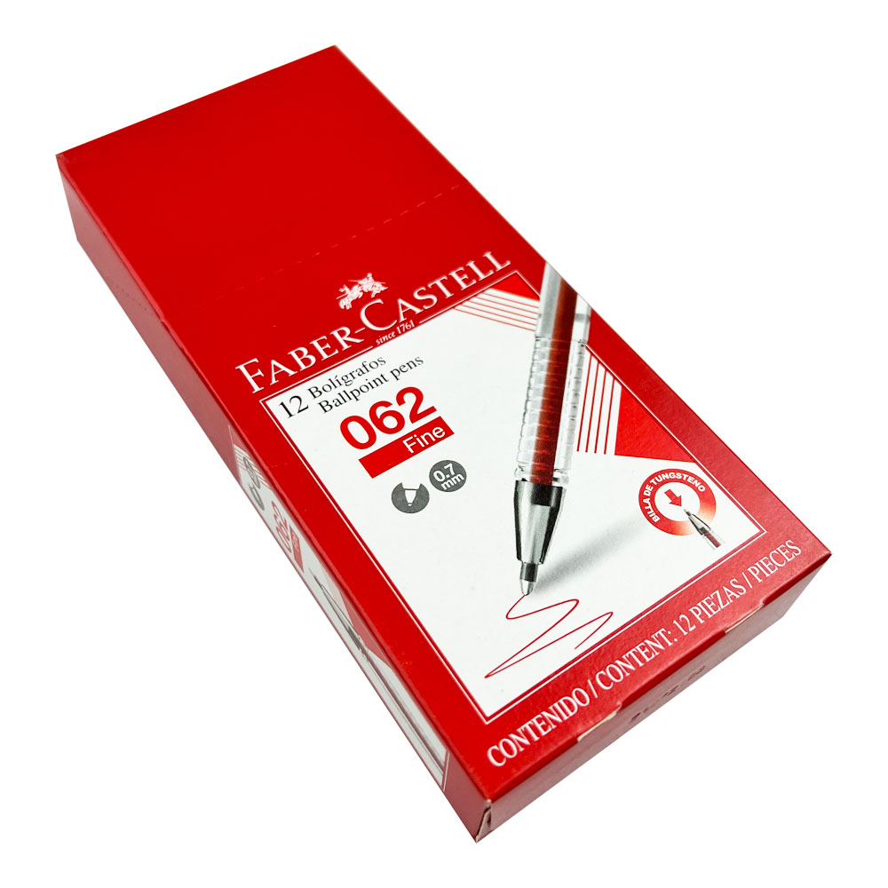 BOLIGRAFO PUNTA FINA 0.62 ROJO X 12 UNIDADES 0.7MM