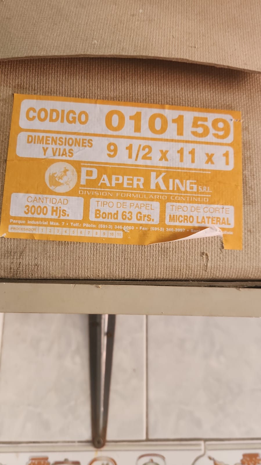 PAPEL CONTINUO 9 1/2 X 11 X 1