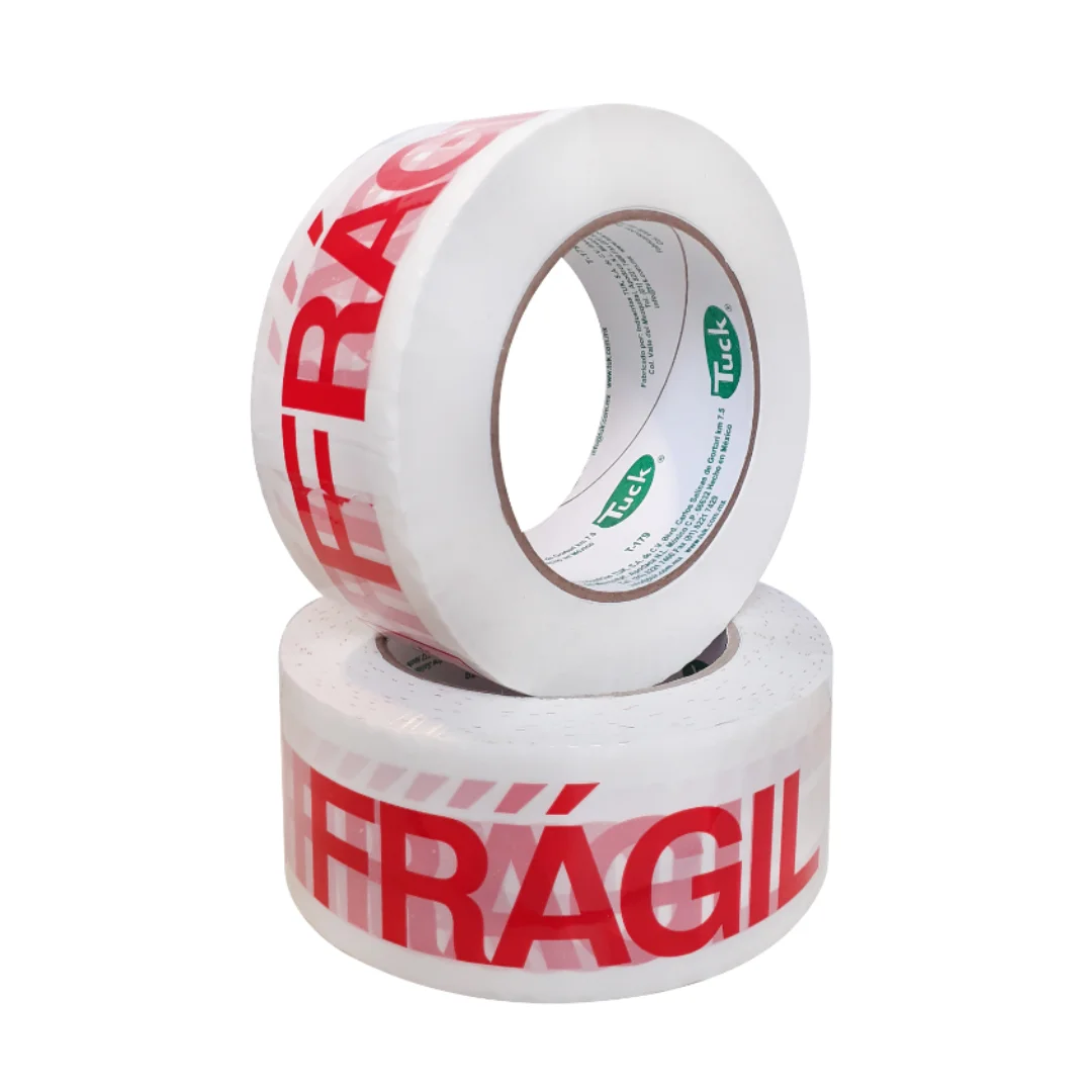 CINTA ADHESIVA 48MM COLOR BLANCO LEYENDA FRAGIL