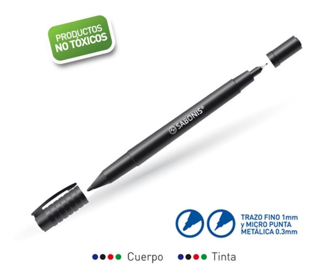 MARCADOR PARA CD DOBLE PUNTA NEGRO