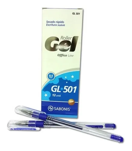 BOLIGRAFO ROLLER GEL 501 X 12 UNI AZUL