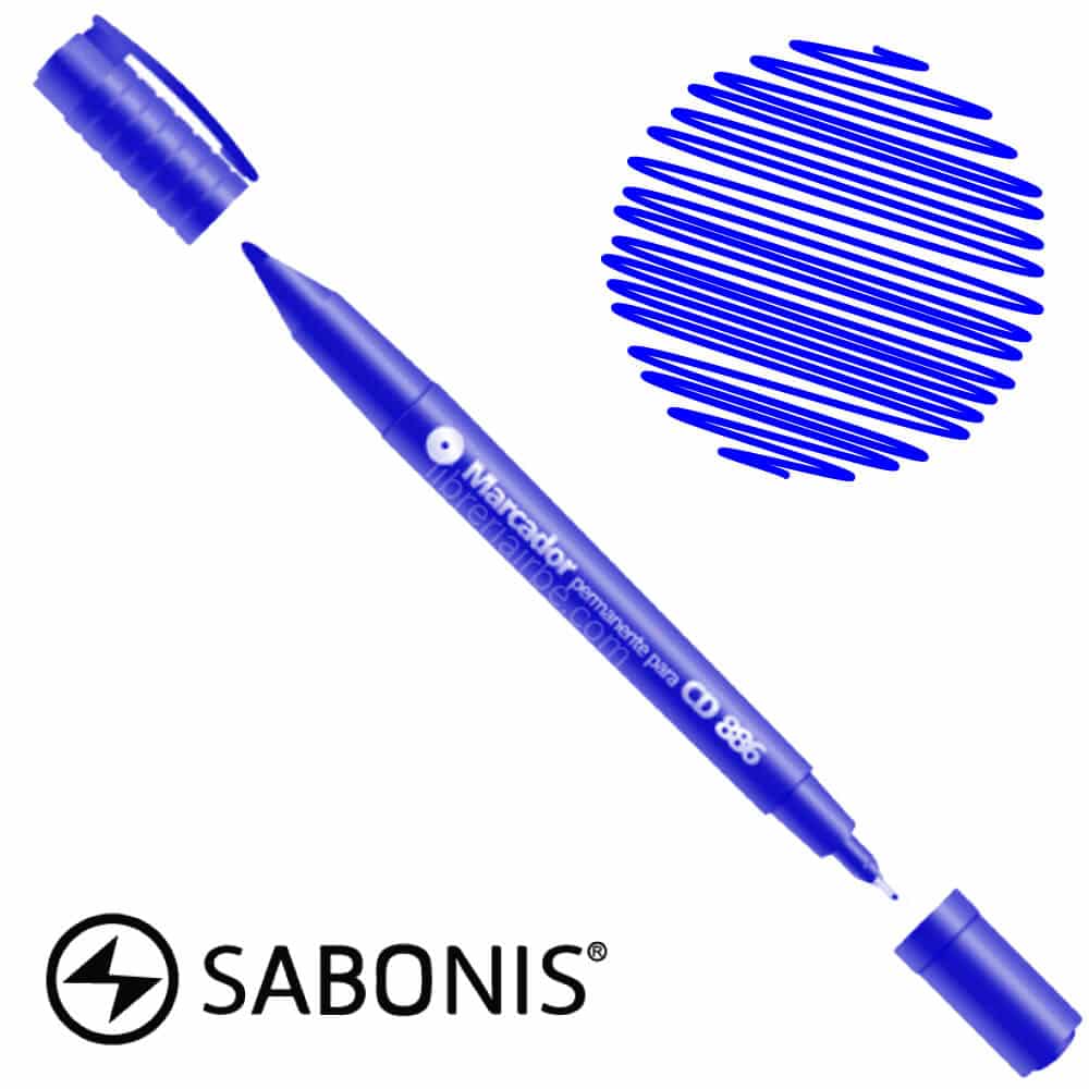 MARCADOR PARA CD AZUL DOBLE PUNTA
