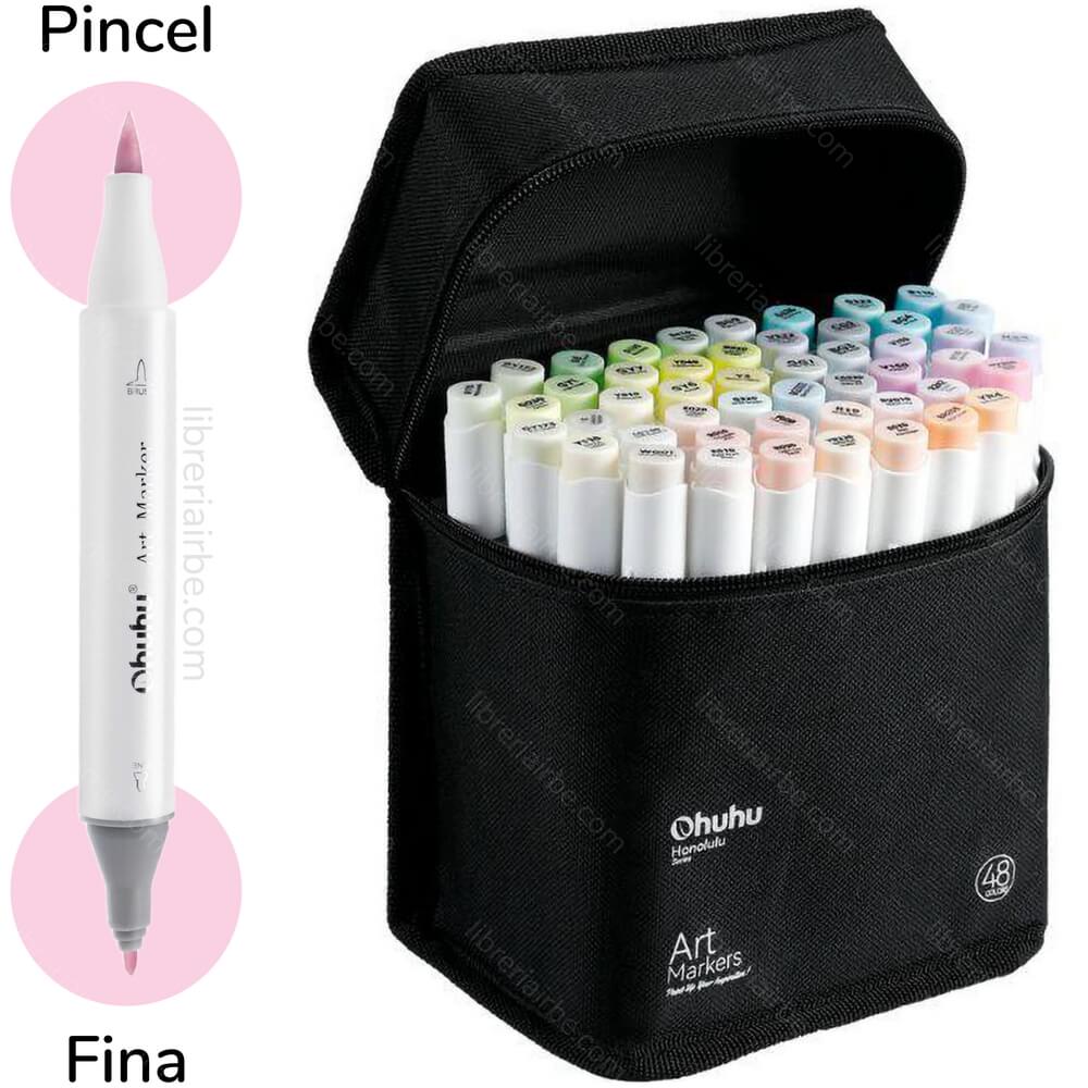 MARCADORES DOBLE PUNTA X 24 UNI DE DIFERENTES COLORES PASTEL