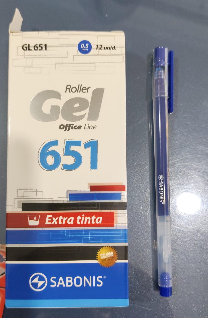 BOLIGRAFO ROLLER GEL 651 EXTRA TINTA X 12 UNIDADES