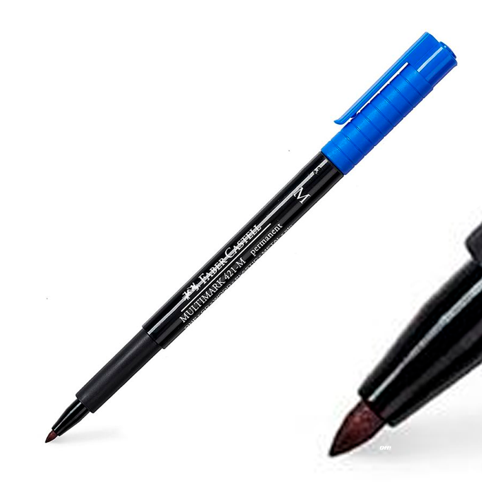 MARCADOR INDELEBLE PUNTA BICELADA X 12 UNI  AZUL