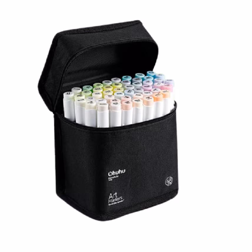 MARCADORES DOBLE PUNTA X 48 UNI DE DIFERENTES COLORES PASTEL