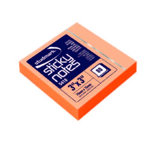 NOTAS ADEHESIVAS 3X5 NEON NARANJA  (80 HOJAS)